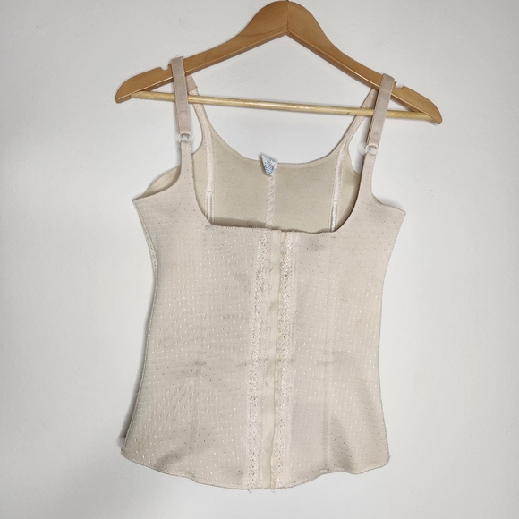 Lady Womens 34 Beige Waist Trainer Corset Open Bust Shapewear VTG - Picture 1 of 7